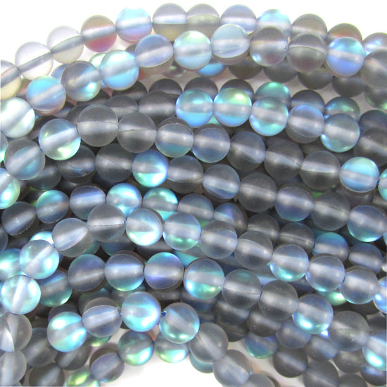 Matte Blue Mystic Aura Quartz Round Beads Gemstone 15" Strand 6mm 8mm 10mm 12mm