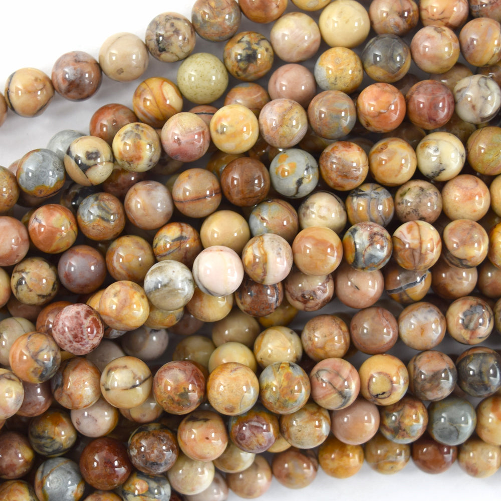 Natural Venus Jasper Round Beads Gemstone 15" Strand 4mm 6mm 8mm