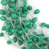 12mm green jade teardrop beads 16