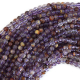 Natural Purple Phantom Amethyst Round Beads 15.5