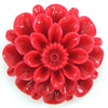 6 pieces 30mm synthetic magenta coral carved chrysanthemum flower pendant