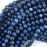 AA Blue Kyanite Round Beads Gemstone 15.5