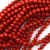 Red Coral Round Beads Gemstone 15.5