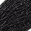 AA Natural Faceted Black Tourmaline Round Beads 15