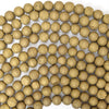 Matte Gold Druzy Agate Round Beads Gemstone 15.5
