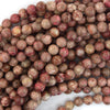 Pink Fossil Jasper Round Beads Gemstone 15