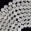 Natural White Selenite Round Beads Gemstone 15.5