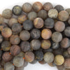 Natural Matte Black Gray Sunstone Round Beads 15