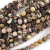 6mm matte brown zebra jasper round beads 15