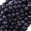 Faceted Blue Goldstone Round Beads Gemstone 14