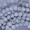 Natural Matte White Howlite Round Beads Gemstone 15