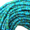 8mm blue green azurite heishi beads 15