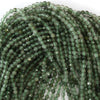 2mm faceted green rutilated quartz round beads 15.5