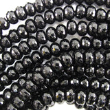 AA Faceted Black Onyx Rondelle Button Beads Gemstone 15