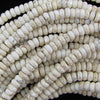 Faceted White Turquoise Rondelle Button Beads 15.5