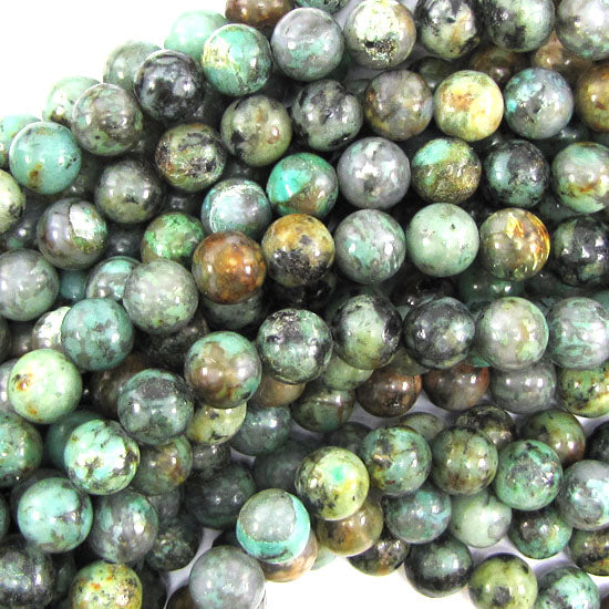 Natural African Turquoise Round Beads 15.5" Strand 4mm 6mm 8mm 10mm 12mm