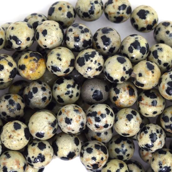 Natural Dalmatian Jasper Round Beads Gemstone 15" Strand 4mm 6mm 8mm 10mm 12mm