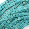 4mm blue turquoise cube beads 15.5