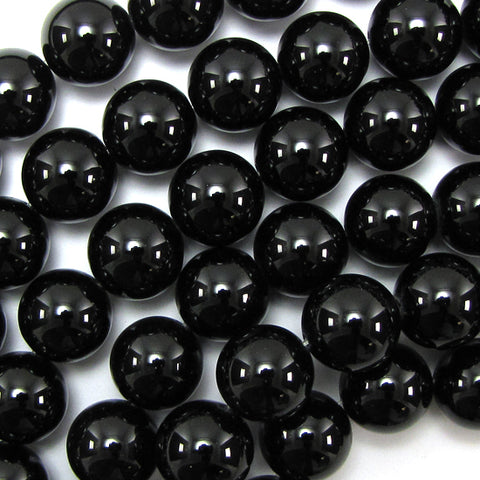 AA Black Onyx Rondelle Button Beads Gemstone 15" Strand 4mm 6mm 8mm 10mm
