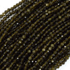 Natural Faceted Black Gold Obsidian Round Beads 15