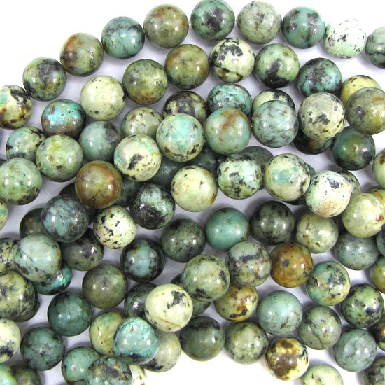 Natural African Turquoise Round Beads 15.5" Strand 4mm 6mm 8mm 10mm 12mm