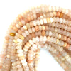 Natural Faceted Peach Aventurine Rondelle Button Beads 15
