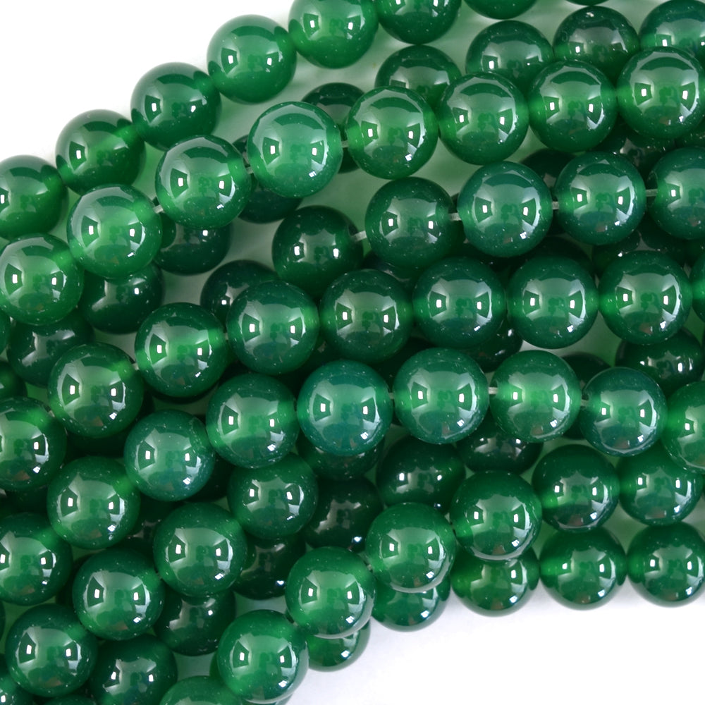 Green Onyx Round Beads Gemstone 15" Strand 4mm 6mm 8mm 10mm 12mm