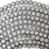 Matte Silver Druzy Agate Round Beads Gemstone 15