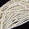 Faceted White Turquoise Round Beads Gemstone 15.5