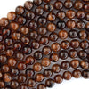 Natural Orange Hessonite Garnet Round Beads Gemstone 15