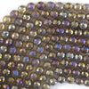 Mystic Titanium Faceted Gray Agate Round Beads 15