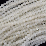 AA Natural Flash Milky White Moonstone Round Beads 15