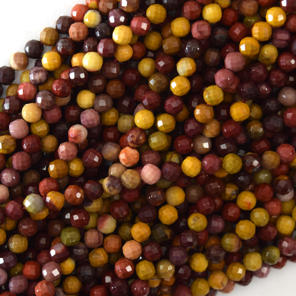 Natural Faceted Mookaite Round Beads 15" Strand 3mm 4mm 6mm 8mm 10mm 12mm