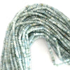 3mm faceted blue aquamarine rondelle beads 16