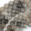 Natural Black Rutilated Quartz Round Beads 15.5