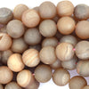 Matte Champagne Druzy Agate Round Beads 15.5
