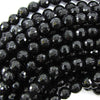 Faceted Black Onyx Round Beads Gemstone 15