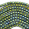 4mm faceted green hematite round beads 15.5