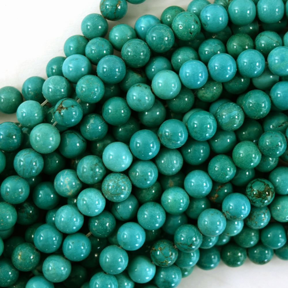 Green Turquoise Round Beads Gemstone 15.5" Strand S2 4mm 6mm 8mm 10mm 12mm