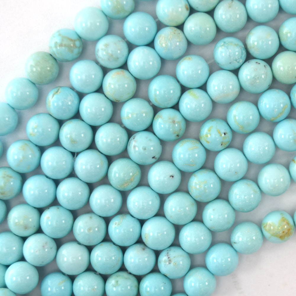 Cream Blue Turquoise Round Beads Gemstone 15.5" Strand 3mm 4mm 6mm 8mm 10mm 12mm