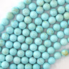 Cream Blue Turquoise Round Beads Gemstone 15.5