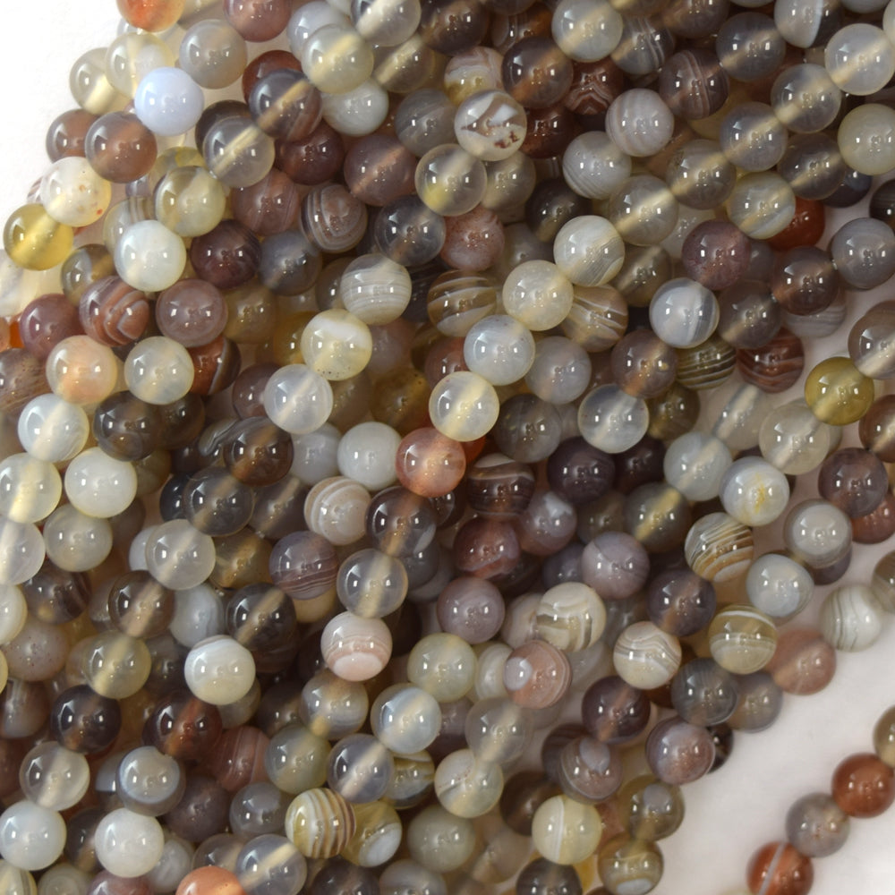 AA Natural Botswana Agate Round Beads Gemstone 15" Strand 4mm 6mm 8mm 10mm S1