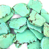 20mm - 25mm green turquoise freeform slab slice nugget beads 15.5