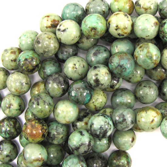 Natural African Turquoise Round Beads 15.5" Strand 4mm 6mm 8mm 10mm 12mm
