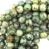 Natural African Turquoise Round Beads 15.5