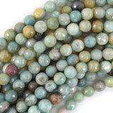 Mystic Titanium Faceted Amazonite Round Beads Gemstone 15