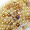 Mystic Titanium Faceted Golden Healer Quartz Round Beads 15