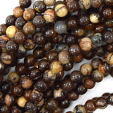 4mm natural brown outback jasper round beads 15.5