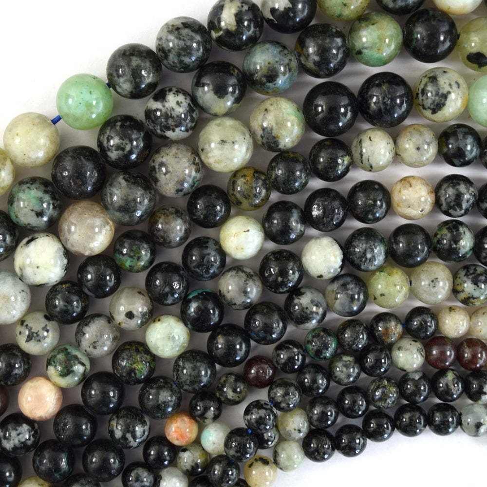 Natural Azurite Fynchenite Round Beads Gemstone 15.5" Strand 6mm 8mm 10mm S1