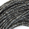 4mm natural gray labradorite larvikite heishi disc beads 15.5